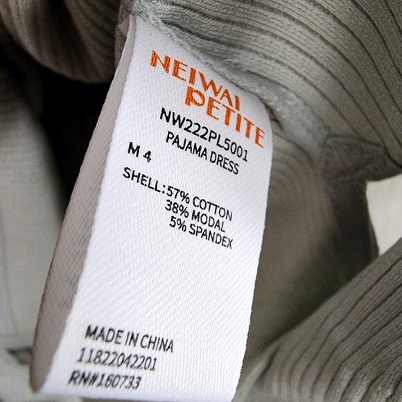 NEW Neiwai Ribbed Knit Drawstring Long Sleeve Dress Gray Violet - Picture 13 of 16